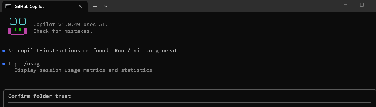 Copilot CLI 运行截图